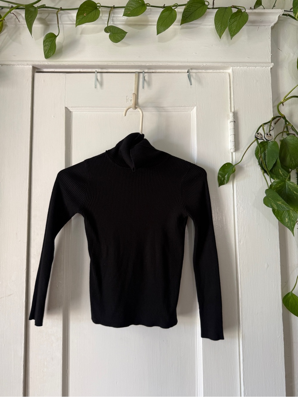 Ambiance Black Ribbed Turtleneck Sweater